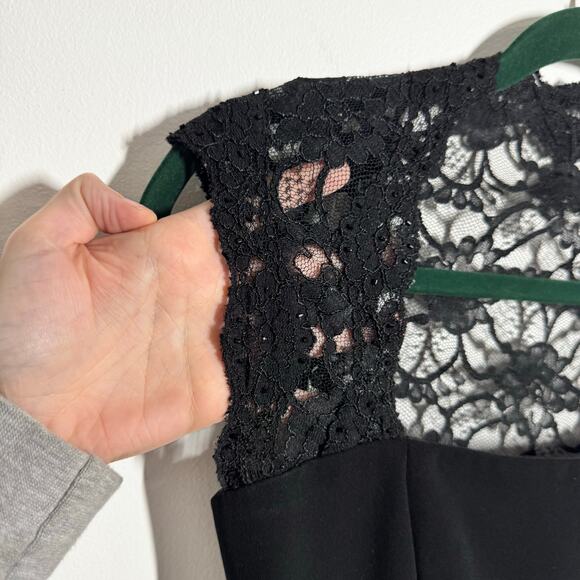 Jones New York Dress Women 2P Black Lace Dark Romantic LBD Cocktail Party Holida - Picture 8 of 8